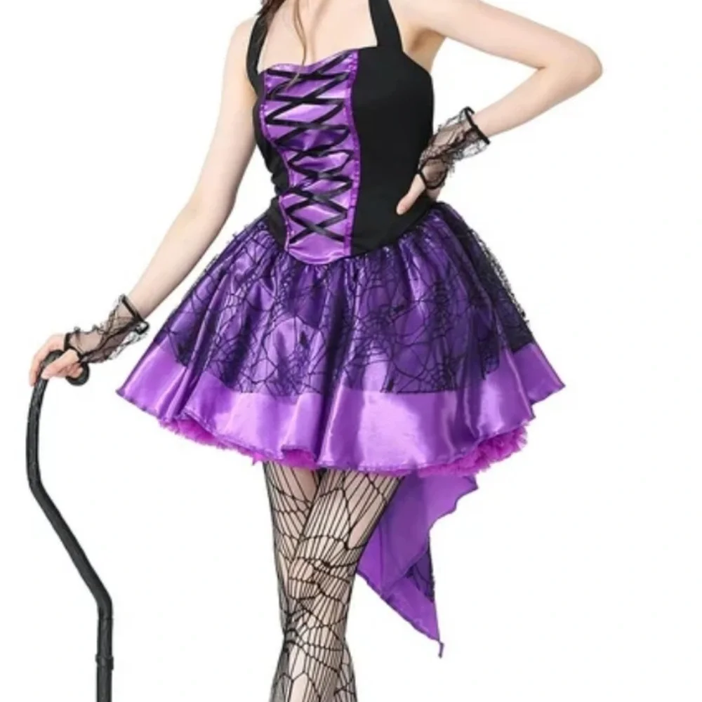 Purple and Black Woman’s Witch  Costume Dress - Picture 2 of 2